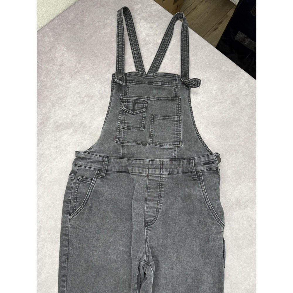Free People Charcoal Denim Overalls